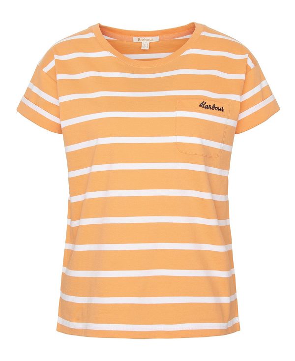 Barbour Otterburn Stripe T-shirt Orange | BABO89543