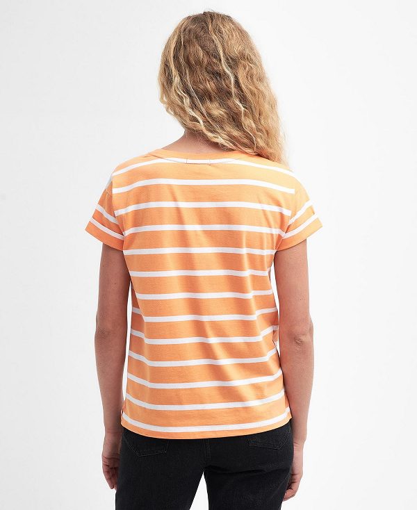 Barbour Otterburn Stripe T-shirt Orange | BABO89543