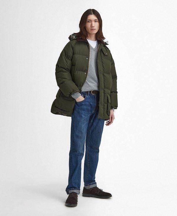 Barbour Oversized Beaufort Puffer Jacket Sort | BABO87388