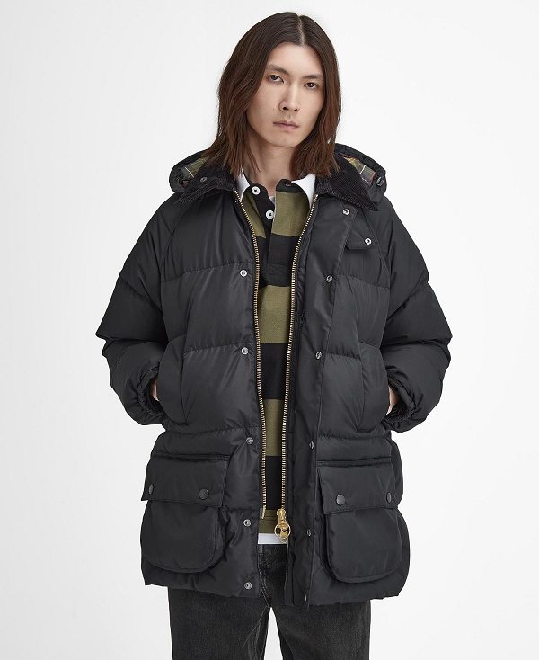 Barbour Oversized Beaufort Puffer Jacket Sort | BABO87390