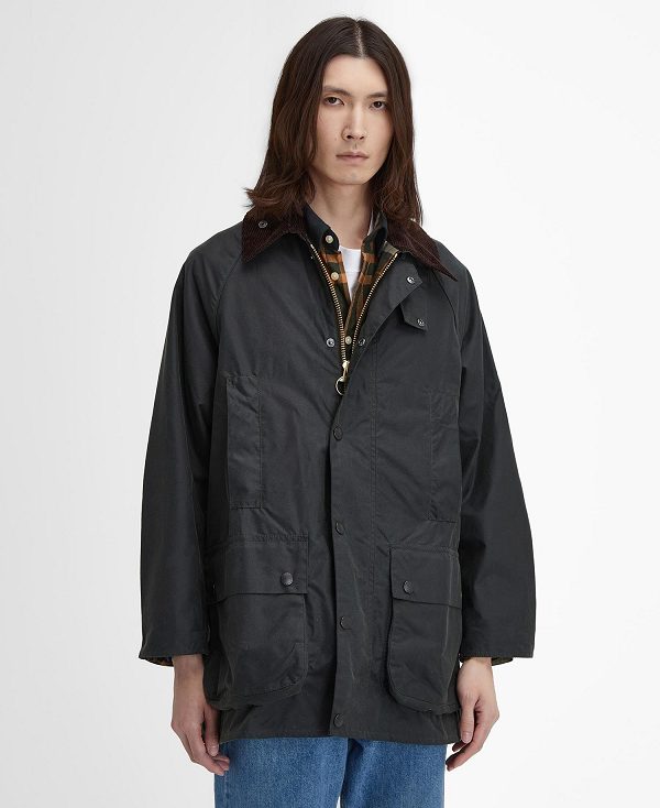 Barbour Oversized Beaufort Waxed Jacket Sort | BABO87276