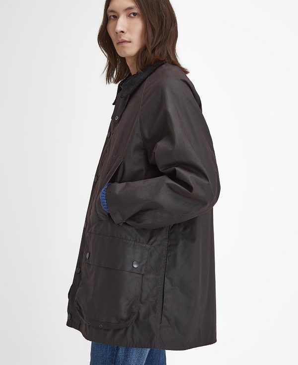 Barbour Oversized Beaufort Waxed Jacket Sort | BABO87277