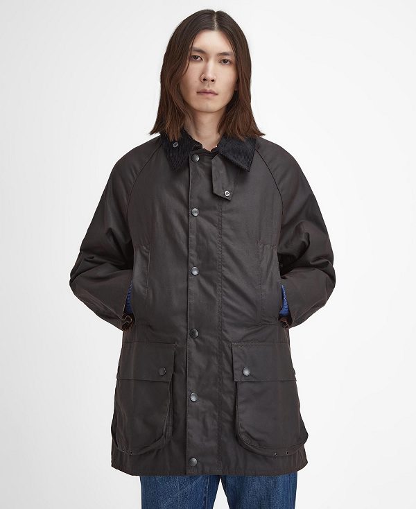 Barbour Oversized Beaufort Waxed Jacket Sort | BABO87277