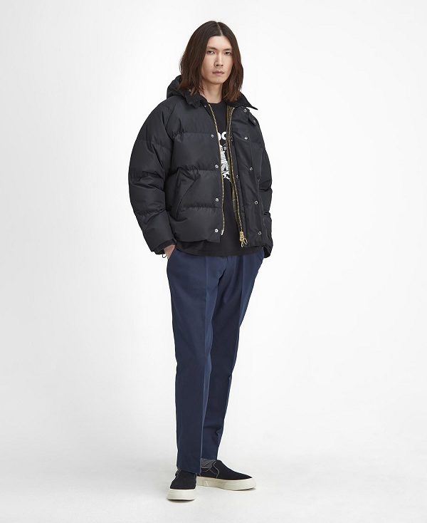 Barbour Oversized Transport Puffer Jacket Sort | BABO87382