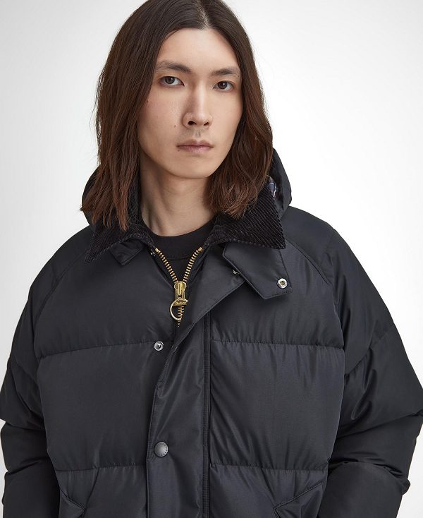 Barbour Oversized Transport Puffer Jacket Sort | BABO87382