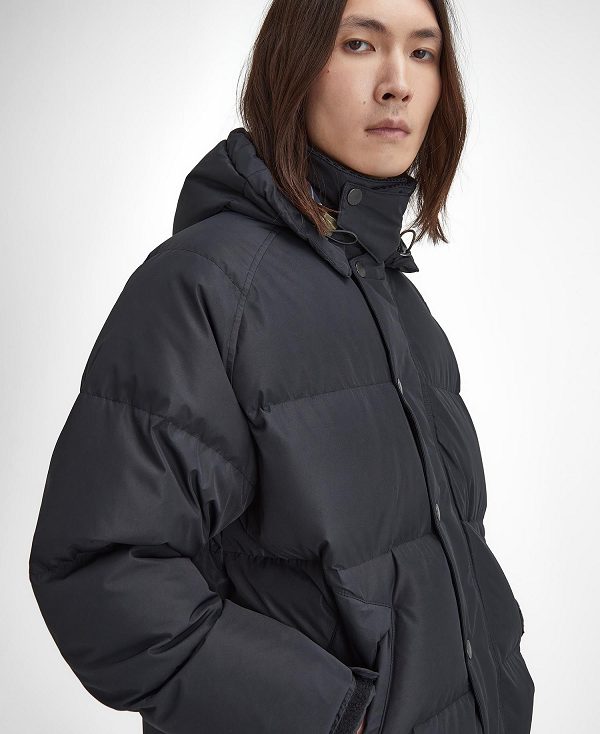 Barbour Oversized Transport Puffer Jacket Sort | BABO87382