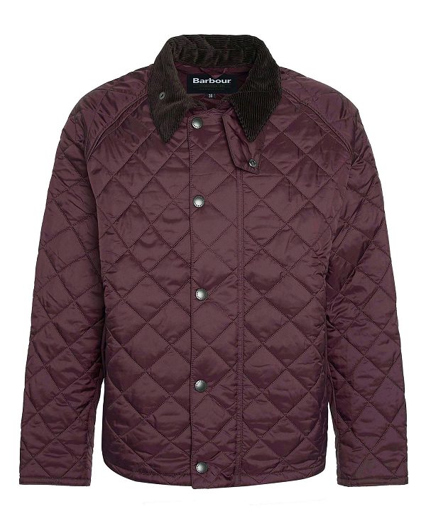 Barbour Oversized Transport Quilted Jacket Bordeaux | BABO87383