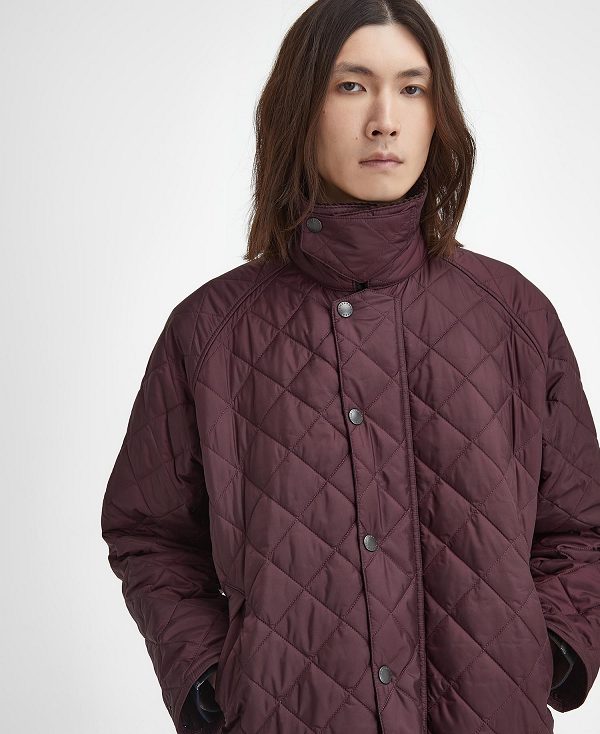 Barbour Oversized Transport Quilted Jacket Bordeaux | BABO87383