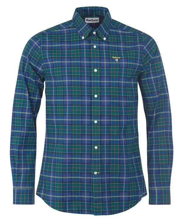 Barbour Oxbridge Tartan Tailored Shirt Mørkegrøn | BABO87589