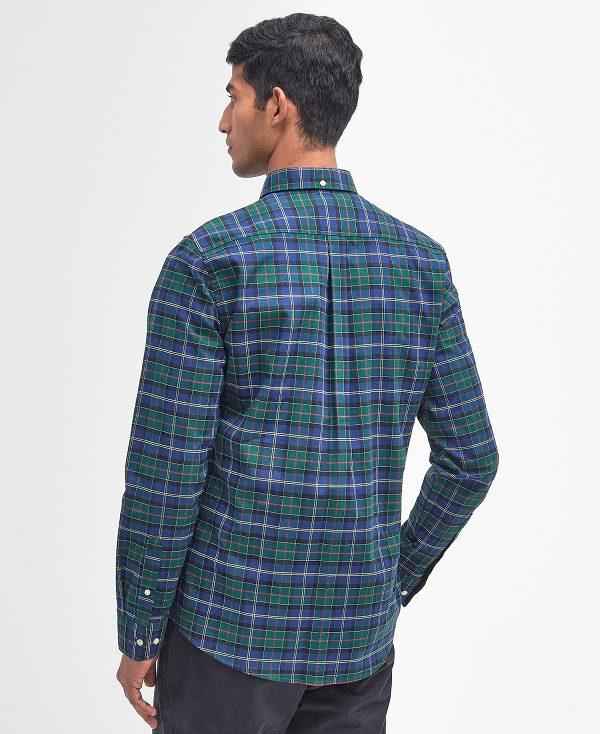 Barbour Oxbridge Tartan Tailored Shirt Mørkegrøn | BABO87589