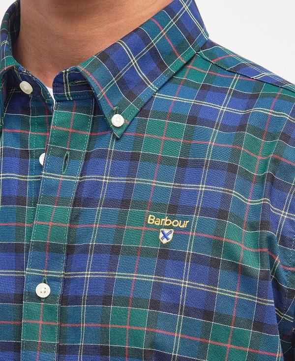 Barbour Oxbridge Tartan Tailored Shirt Mørkegrøn | BABO87589