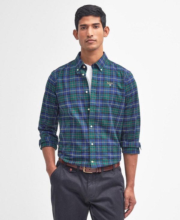 Barbour Oxbridge Tartan Tailored Shirt Mørkegrøn | BABO87589