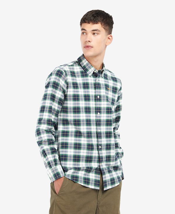 Barbour Oxbridge Tartan Tailored Shirt Mørkegrøn | BABO87602