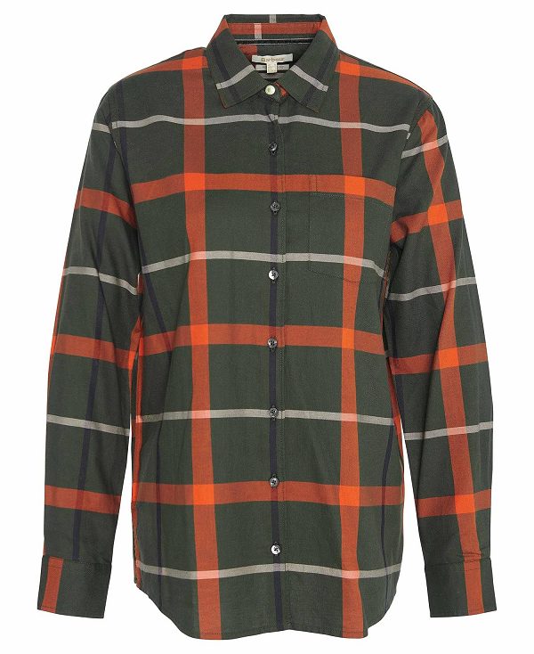 Barbour Oxer Relaxed Long-sleeved Shirt Olivengrøn | BABO89526