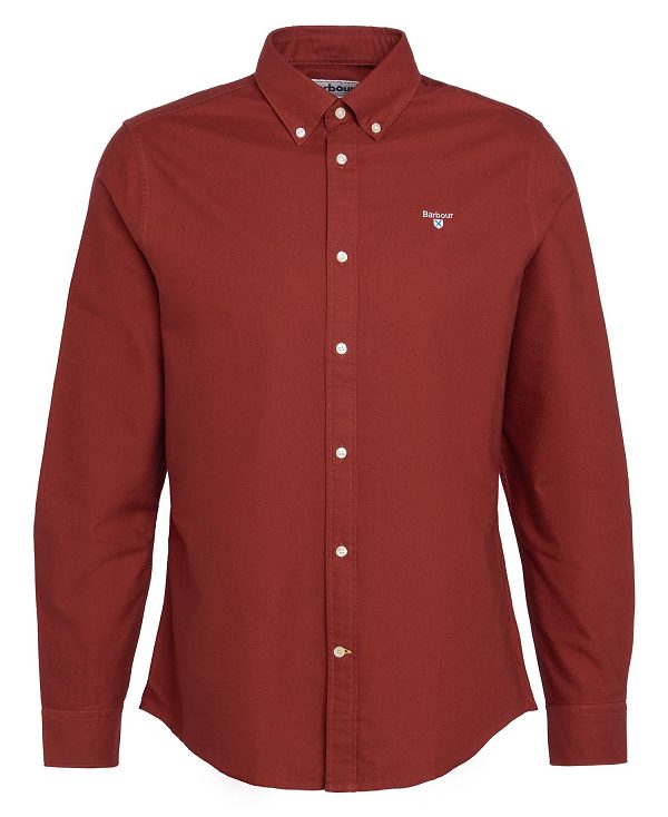 Barbour Oxford Tailored Long-sleeved Shirt Rød | BABO87668