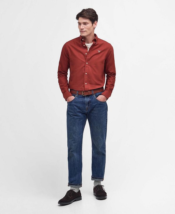 Barbour Oxford Tailored Long-sleeved Shirt Rød | BABO87668