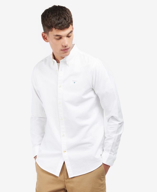 Barbour Oxford Tailored Long-sleeved Striped Shirt Hvide | BABO87652