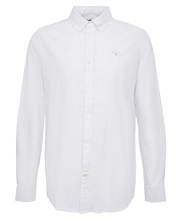 Barbour Oxford Tailored Long-sleeved Striped Shirt Hvide | BABO87757