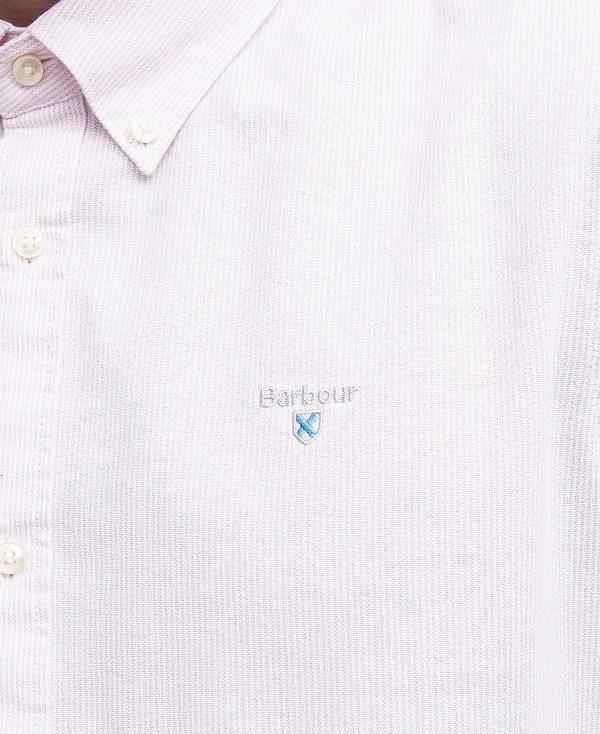 Barbour Oxford Tailored Short-sleeved Pinstripe Shirt Lyserød | BABO87705