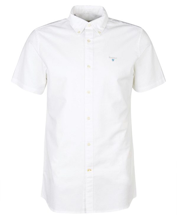 Barbour Oxford Tailored Short-sleeved Shirt Hvide | BABO87650