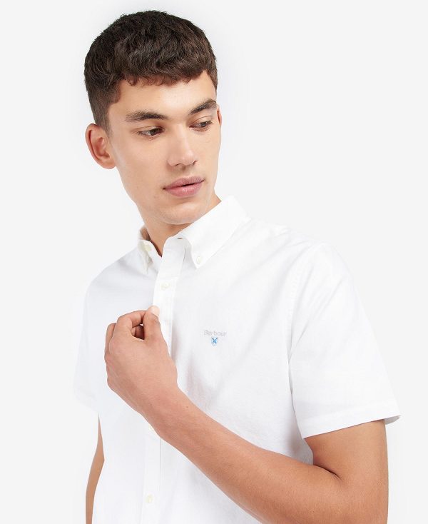 Barbour Oxford Tailored Short-sleeved Shirt Hvide | BABO87650