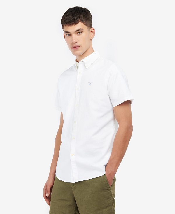 Barbour Oxford Tailored Short-sleeved Shirt Hvide | BABO87650