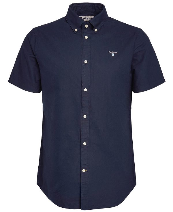 Barbour Oxford Tailored Short-sleeved Shirt Mørkeblå | BABO87656