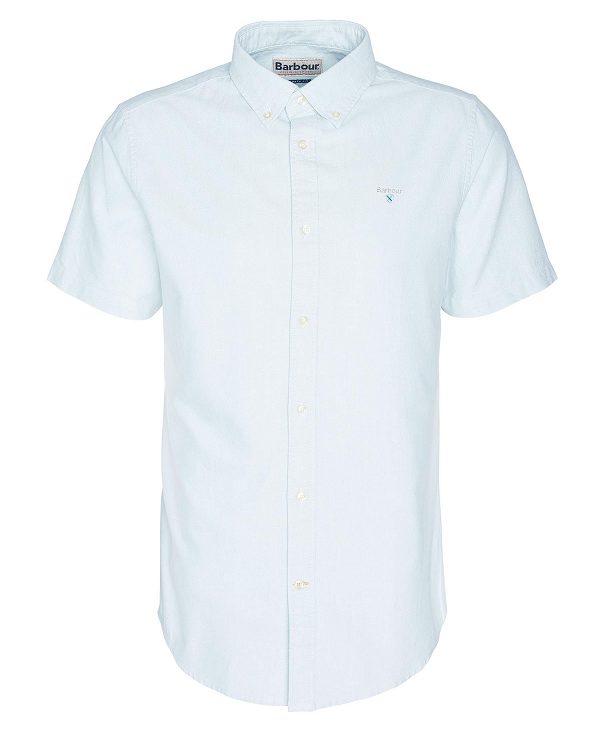 Barbour Oxford Tailored Short-sleeved Shirt Blå | BABO87774