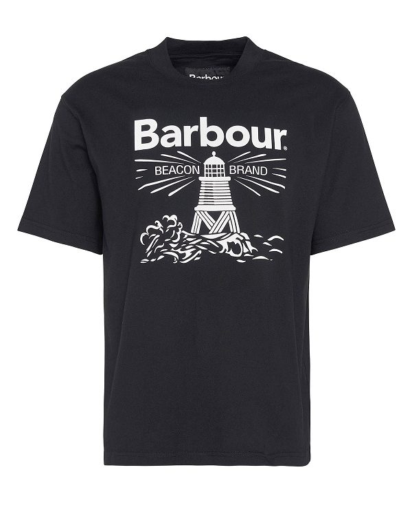 Barbour Pell Oversized Graphic T-shirt Sort | BABO88394