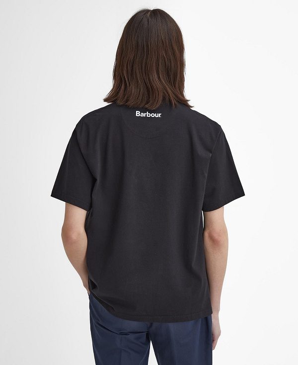 Barbour Pell Oversized Graphic T-shirt Sort | BABO88394