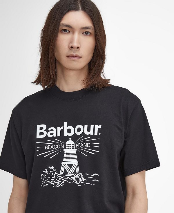 Barbour Pell Oversized Graphic T-shirt Sort | BABO88394