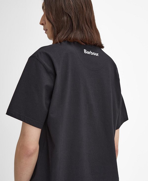 Barbour Pell Oversized Graphic T-shirt Sort | BABO88394