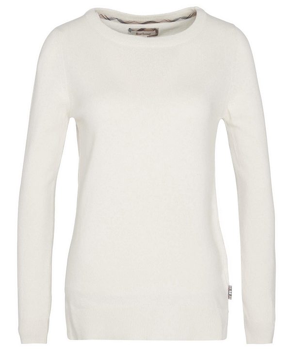 Barbour Pendle Crew Neck Jumper Beige | BABO89716