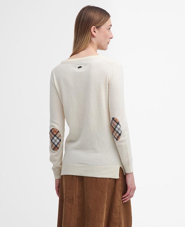 Barbour Pendle Crew Neck Jumper Beige | BABO89716