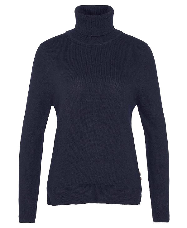 Barbour Pendle Roll-neck Jumper Mørkeblå | BABO89714