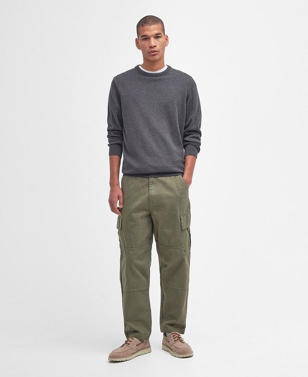 Barbour Pima Cotton Crew Neck Dyb Grå | BABO88581