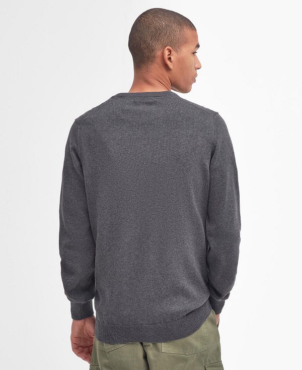 Barbour Pima Cotton Crew Neck Dyb Grå | BABO88581