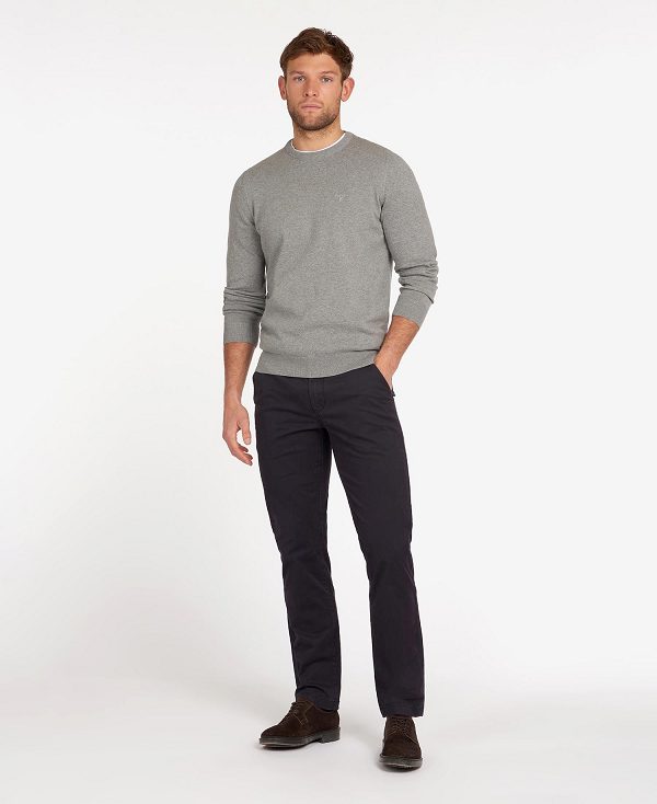 Barbour Pima Cotton Crew Neck Grå | BABO88544