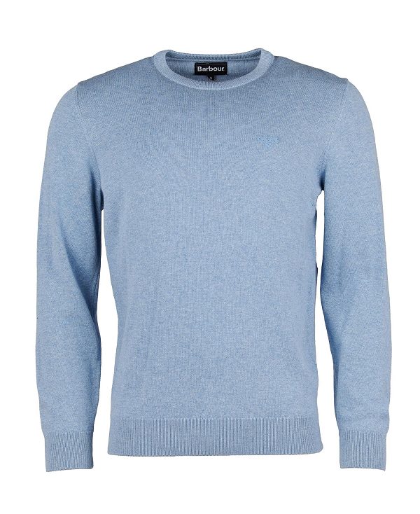 Barbour Pima Cotton Crew Neck Jumper Blå | BABO88505