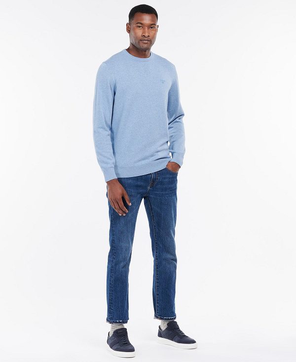 Barbour Pima Cotton Crew Neck Jumper Blå | BABO88505