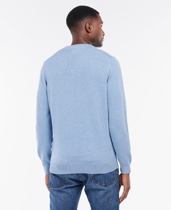 Barbour Pima Cotton Crew Neck Jumper Blå | BABO88505