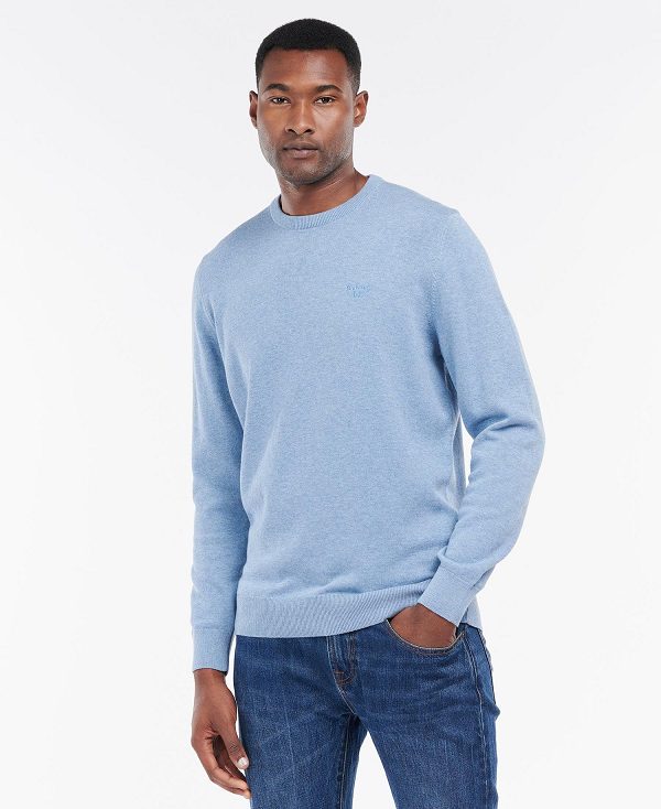 Barbour Pima Cotton Crew Neck Jumper Blå | BABO88505