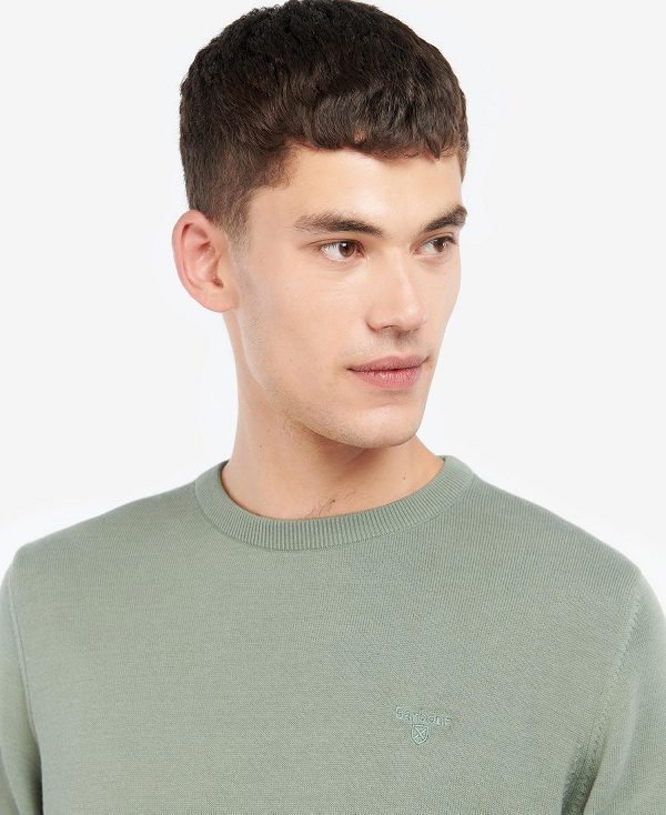 Barbour Pima Cotton Crew Neck Jumper Grøn | BABO88500