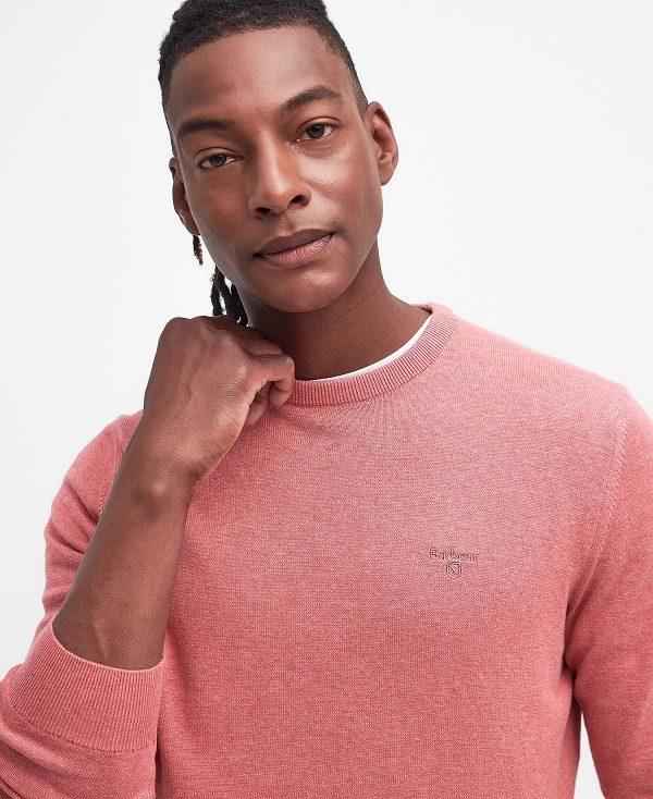 Barbour Pima Cotton Crew Neck Jumper Lyserød | BABO88608