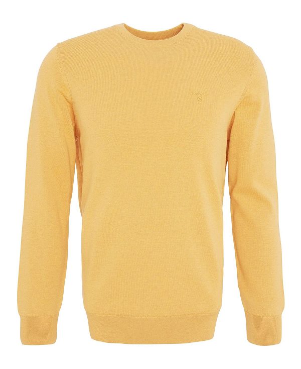 Barbour Pima Cotton Crew Neck Jumper Orange Guld | BABO88497