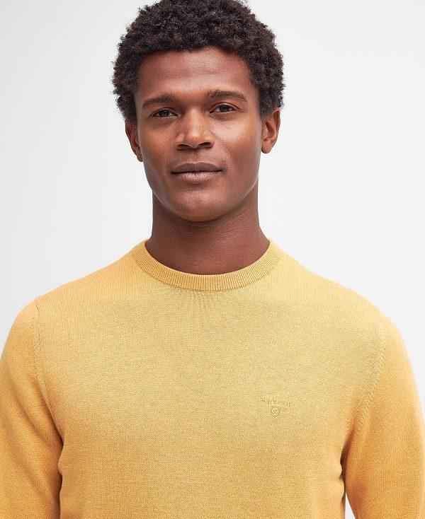 Barbour Pima Cotton Crew Neck Jumper Orange Guld | BABO88497