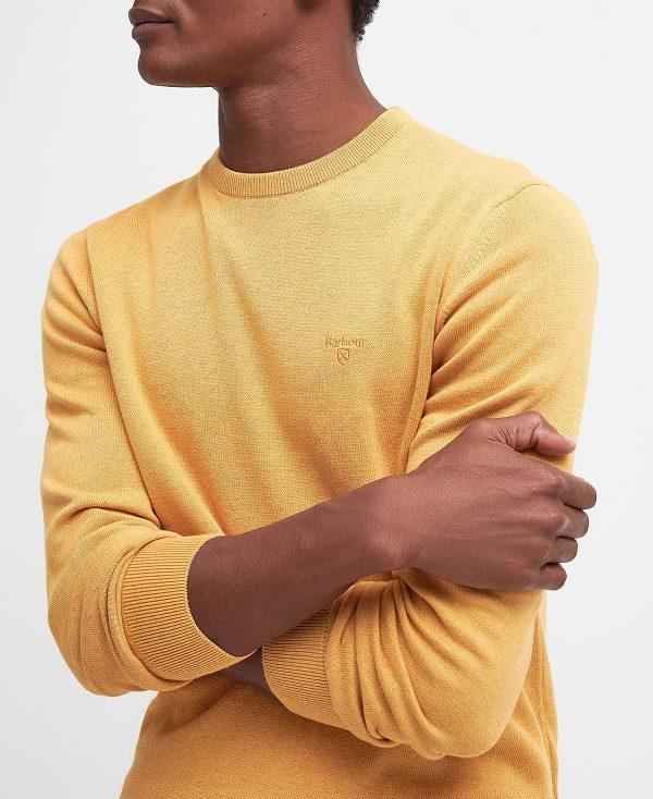 Barbour Pima Cotton Crew Neck Jumper Orange Guld | BABO88497