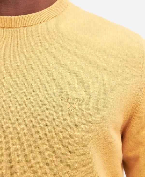 Barbour Pima Cotton Crew Neck Jumper Orange Guld | BABO88497