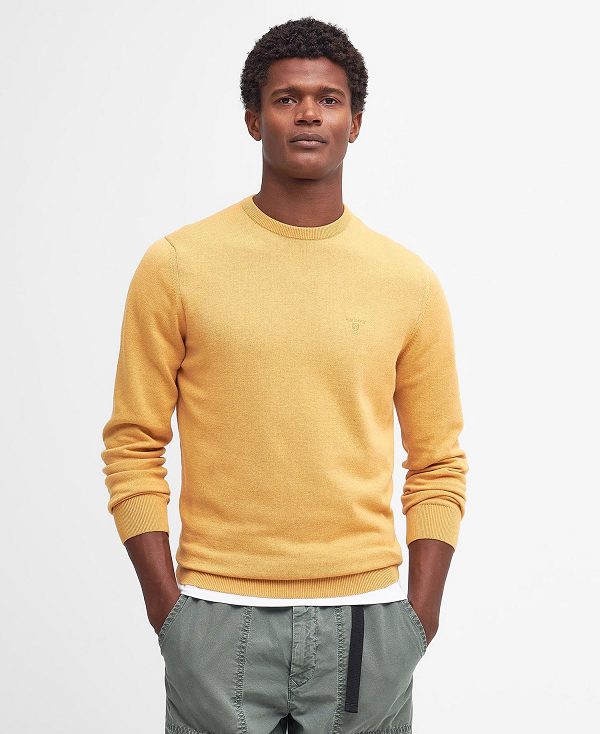 Barbour Pima Cotton Crew Neck Jumper Orange Guld | BABO88497