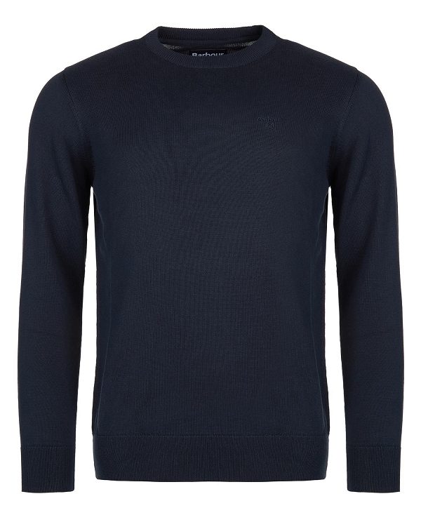 Barbour Pima Cotton Crew Neck Mørkeblå | BABO88589